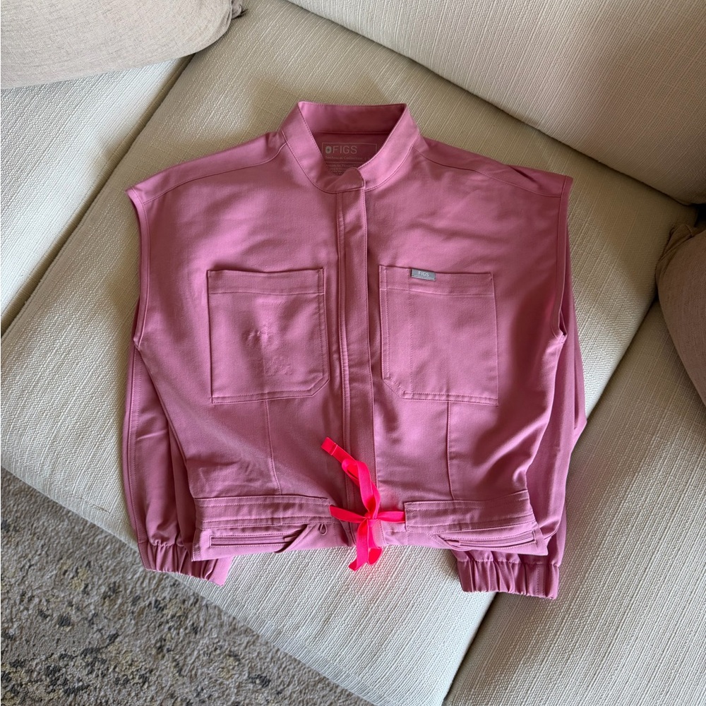 Chalk Pink Rafaela Figs Cargo ScrubJumpsuit™ XS